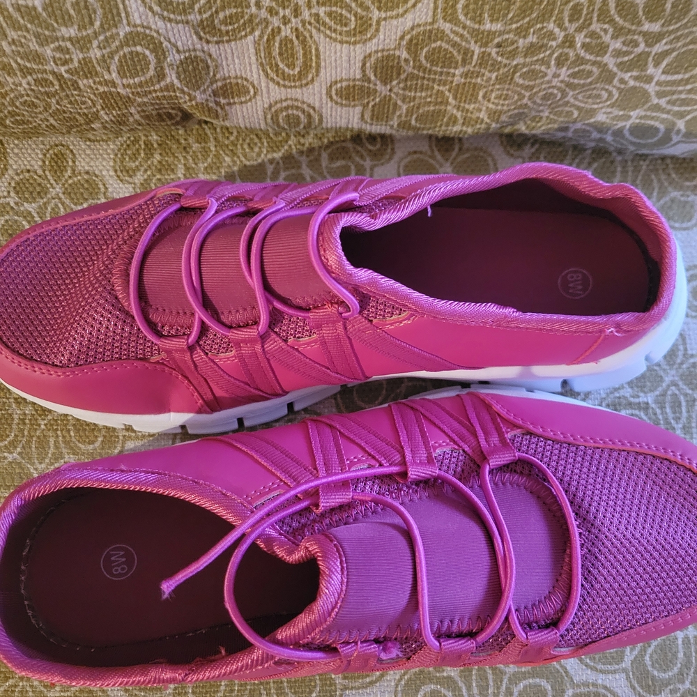 Women's Hot Pink Slip-On Athletic Sneakers